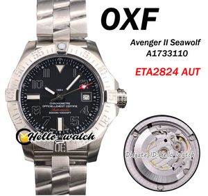OXF NIEUWE II DIVE SEAWOLF 45mm A1733010.B906 ETA A2824 Automatische Herenhorloge Black Dial 5ATM Top RVS Armband Horloges HELLO_WATCH