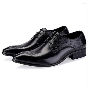 Oxford 936 Chaussures habillées hommes motif crocodile imprime hommes à lacets bout pointu mariage bureau en cuir Da62 S