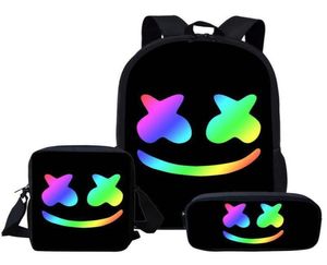 Oxford Bag DJ Marshmallow Backpack veelzijdige muziek Marshmello Schoolbag High School Student Travel Bags Three Piece Backpacks6530807