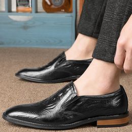 Oxford Business Men Chaussures noires Géné Support en cuir Men Italien Chaussures robes formelles