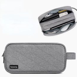 Oxford Bolsa de almacenamiento de cable de doble capa de Oxford Viaje Digital USB USB Gadget Organizador Carger cables Almacenamiento de la bolsa Accesorios de la caja del kit