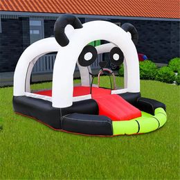 Oxford Gonflable Bounce House Jeux de Plein AirMini Châteaux Gonflables Avec Toboggan Intérieur Kids Yard Panda Bear Style Jumper Bouncer avec souffleur bateau libre