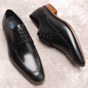Oxford hommes classique chaussure en cuir de vache véritable luxe tenue décontractée hommes chaussures mode noir marron à lacets mariage chaussures formelles