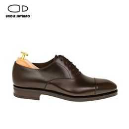 Oxford oncle Saviano Men Dress Formel Greil Leather Wedding Best Man Shoe Business Office Designer Mans Chaussures Original S S