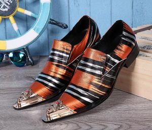 Oxfords Leather 2155 Echte Italiaanse zakelijke prom Europese herenjurk aangepakt teen heren Loafers schoenen