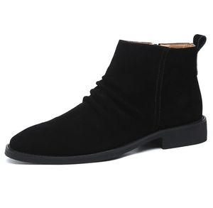 Zapatos Oxford de cuero para hombre, botas informales de corte completo a la moda, zapatos formales de vestir de boda con punta estrecha para negocios