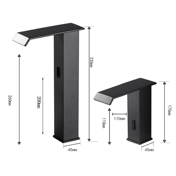 Oxg Smart Sensor Waterfall Basin Faucet Sensor de baño automático grifo DC/AC 220V Europa estándar Europeo Tipo corto/alto