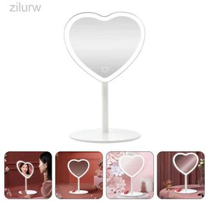 OXWQ Miroirs compacts Makup LED Miroir Décoration en forme de coeur Décoration de salle de bain Miroir Miroir Miroir de soins personnels Miroir en aluminium Miroir double face D240510