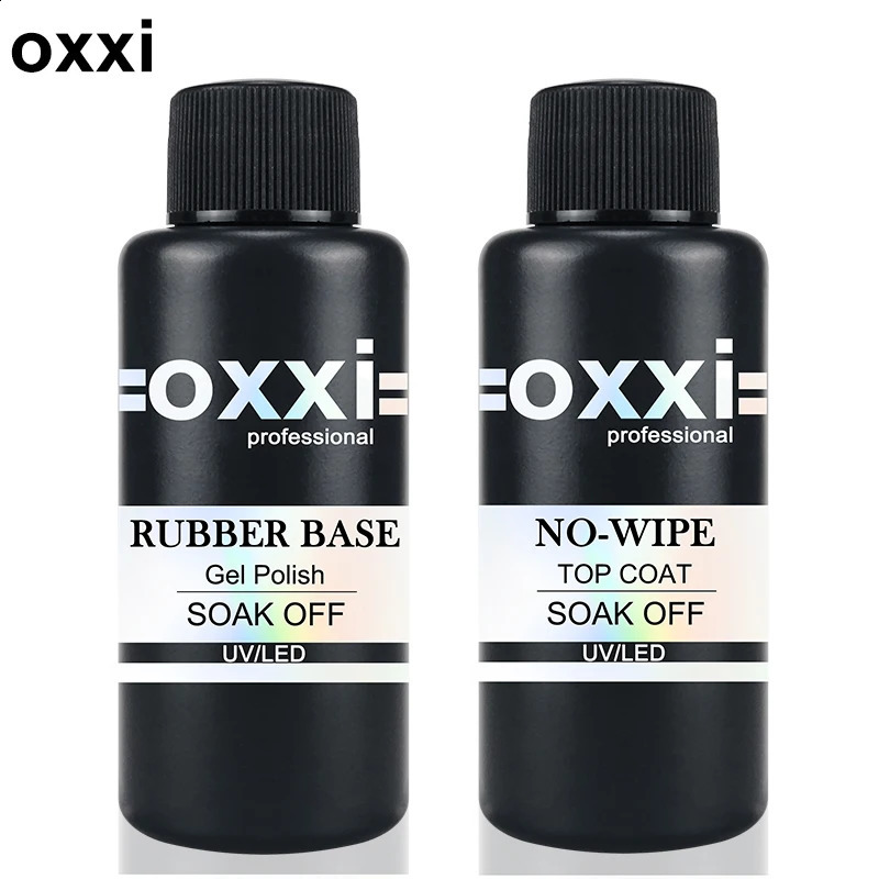 Oxxi 50 ml stor kapacitet gummibas gel semi-permanent ingen torkning topp för gel polsk manikyr tjock uv led naglar basrock gellac 240220
