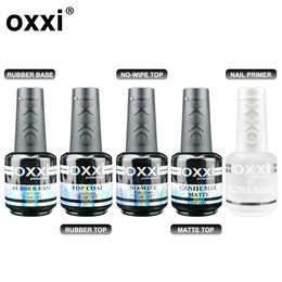 OXXI Kit de vernis à ongles gel base et top coat sans lingette base en caoutchouc semi-permanente pour vernis gel ensemble manucure apprêt sans acide uv 240127