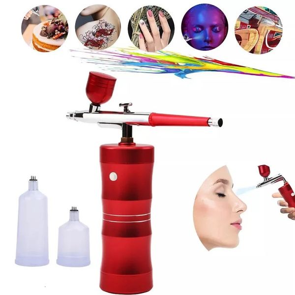 Injecteur d'oxygène Mini Kit de compresseur d'air Aérographe Paint Airrogant pistolet pour pistolet pour Nail Art Tattoo Craft Cake Hydrating Papeter 240419