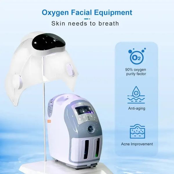 Máquina Facial de terapia de oxígeno, cúpula LED de 7 colores, rejuvenecimiento de la piel antienvejecimiento, máquina de cúpula Facial de oxígeno para salón