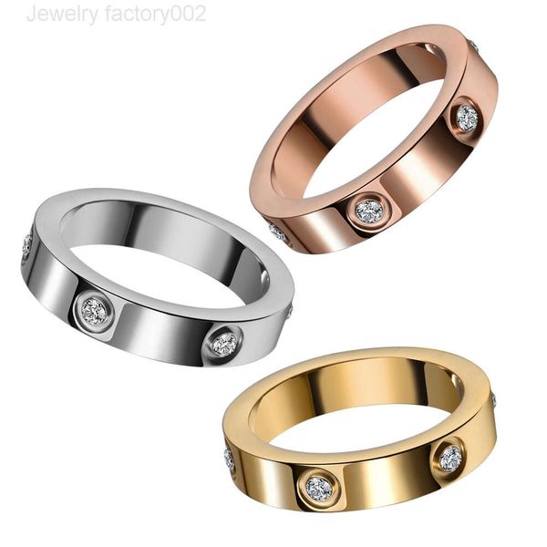 OYA amour bague d'amitié or argent Rose plaqué zircon cubique en acier inoxydable promesse anneaux femmes mariage bande bijoux