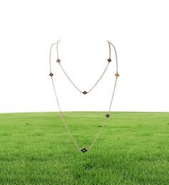 Oyb nouveau collier trèfle à quatre feuilles femme mode fleur longue chaîne de pull 3186111