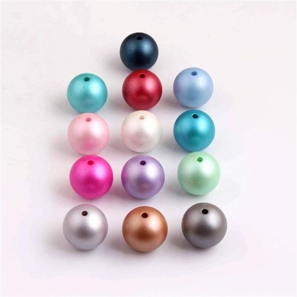 OYKZA, perlas de imitación acrílicas coloridas, cuentas mate para collar de moda grueso, suministro de joyería, 10mm, 12mm, 16mm, 20mm, T200323295H