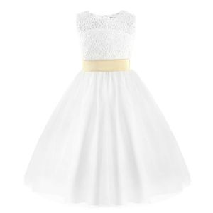 Oyolan bloem trouwjurk witte eerste communie formeel kanten prinses prom jurk lange jurken lange jurken kinderen avond formele jurk voor weddi q0716
