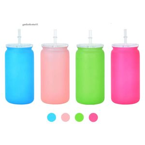 Oz BPA Free Acrylic Libbey Plastique avec paille Mason Tasses Couleurs de mur à la bière Masse de bière pour UV DTF JUI PRINT