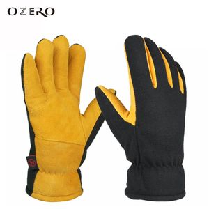 Gants d'hiver en peau de cerf OZERO Sport de plein air pelletage neige thermique travail chaud coupe-vent ski cyclisme gants de moto 231228