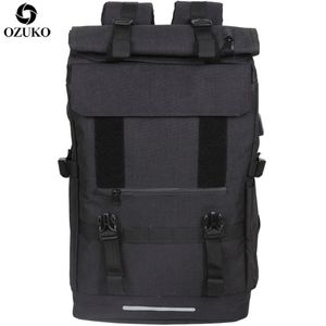 Ozuko 40l grote capaciteit reizen Backpacks Men USB Charge laptop rugzak voor tieners multifunctionele reis mannelijke schooltas 211203 203c