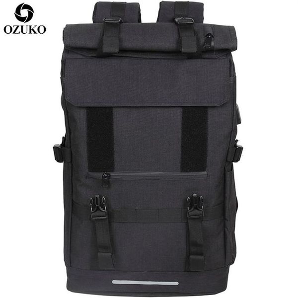 OZUKO 40L grande capacité voyage sacs à dos hommes USB Charge sac à dos pour ordinateur portable pour adolescents multifonction voyage mâle sac d'école 211203283N