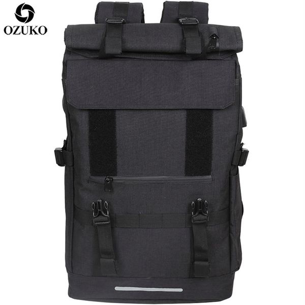 OZUKO 40L grande capacité voyage sacs à dos hommes USB Charge sac à dos pour ordinateur portable pour adolescents multifonction voyage mâle sac d'école 2112032838