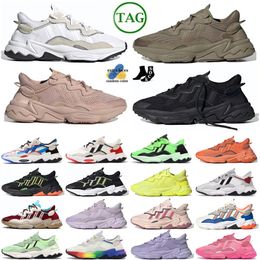 Ozweego Cloud White Cargo Ash Pearl Zwart Grijs Knit Frozen Yellow Trace Bliss Pale Nude Wonder Aluminium Chalk Pearl Valentijnsdag Street Fighter Ryu Solar Groene schoen