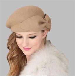 Ozyc 100 laine vintage chaude laine hivernale femme béret artiste français bonnet de bonnet de bonnet pour fille douce cadeau printemps et automne s181204037550