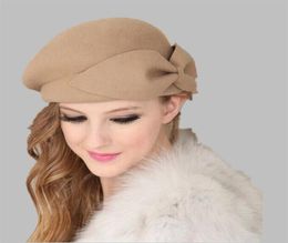 Ozyc 100 laine vintage chaude laine hivernale femme béret artiste français bonnet de bonnet de bonnet pour fille douce cadeau printemps et automne chapeaux s181209820635