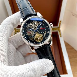 P-008 40 * 10 mm Montre de Luxe Relojes para hombre Movimiento mecánico automático Caja de acero fino 316L Correa de piel de becerro Reloj de lujo Relojes de pulsera