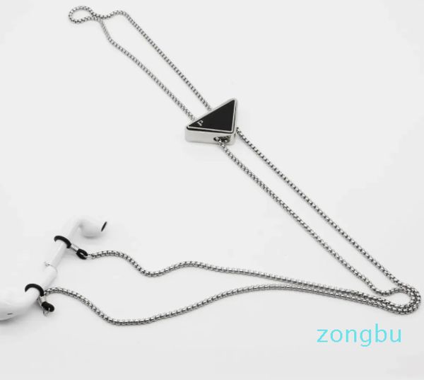 Accessoires de marque P designer triangle inversé casque Bluetooth sans fil chaîne anti-perte corde de cou suspendue adaptée aux airpods Apple chaîne de lunettes de masque