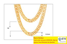 P classique cubain lien chaîne collier Bracelet ensemble fin 18k véritable or massif rempli mode hommes femmes 039 S bijoux accessoires