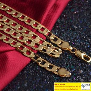 P Klassieke Cubaanse Link Chain Ketting Armband Set Fijn 18k Real Solid Gold Filled Mode Mannen Vrouwen 039 S Sieraden Accessoires Pe4615238