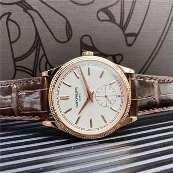 P Classique A Luxe T Élégant E Ultra mince K 39mm montres-bracelets 6119R Nouveau Mécanique Or Rose JGJ8 3k Qualité haut de gamme glacé montre cadeau pour hommes femmes