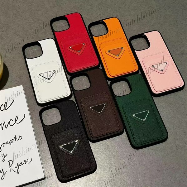 P Designer iPhone Phone Cases 15 14 Pro max Luxury LU Cuir Card Slot Holder Wallet 18 17 16 15pro 14pro 13pro 13 12pro 12 11 XS 7G 8 Plus Purse Triangular nameplate Case
