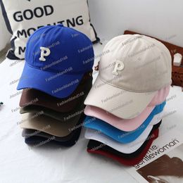 P Letter Designer hoeden petten voor mannen vrouwen veelzijdige eend tong unisex ronde top honkbal hoogwaardige Koreaanse editie ins sport hoed trendy