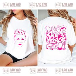 P! NK T-shirt féminin pour femmes pour hommes t-shirts à manches courtes t-shirts Pink Singer Tops HARAJUKU Goth Vêtements Y2K Vêtements