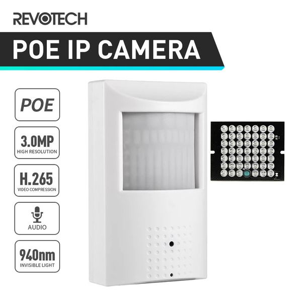 P POE caméra Audio 940nm Invisible PIR Vision nocturne HD Mini intérieur LED IR sécurité système de vidéosurveillance vidéo 240106