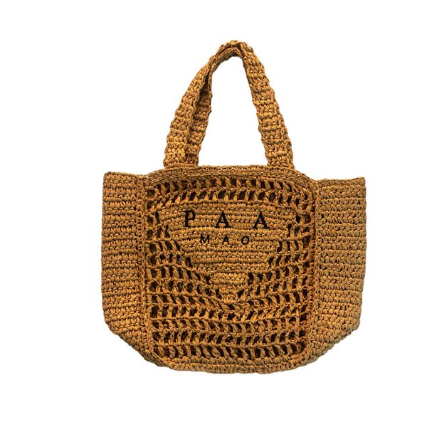 P Bagure de tombols Tapés d'été Sac de plage de plage Sac fourre-tout de qualité Sac de luxe Messager Messager Sac Rattan Sacs de vacances Sac Bag de luxe Dame de luxe Dame Hands