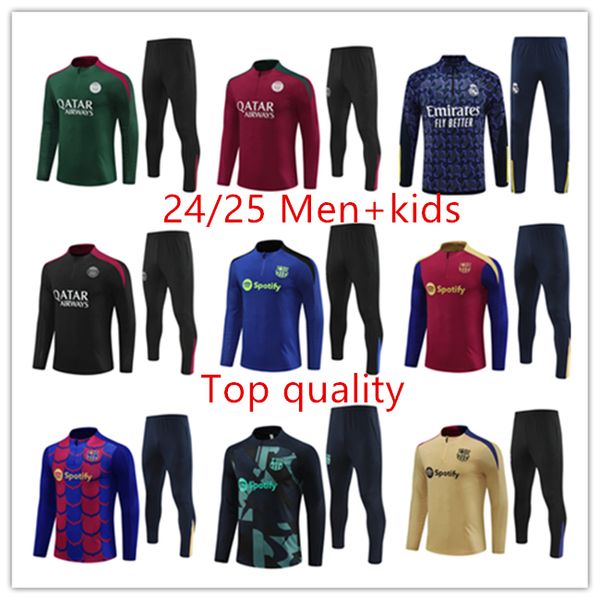 P SG 24 25 Real MadridS survêtement maillots costume d'entraînement hommes enfants kit kit de football uniforme Atletico MadridS vêtements de sport