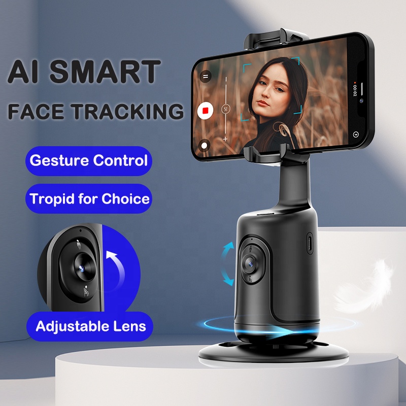 P01 360 Smart AI Face Tracking Supporto mobile 1200mAh Ricaricabile Auto Following Mobile Gimbal Stabilizzatore Gesto Supporto per telefono