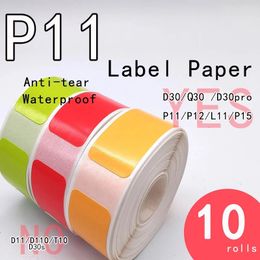 P11 labeltape 1530 kleurrijk zelfklevend etiketpapier Pak voor P15 P12 label D30 thermisch 240325