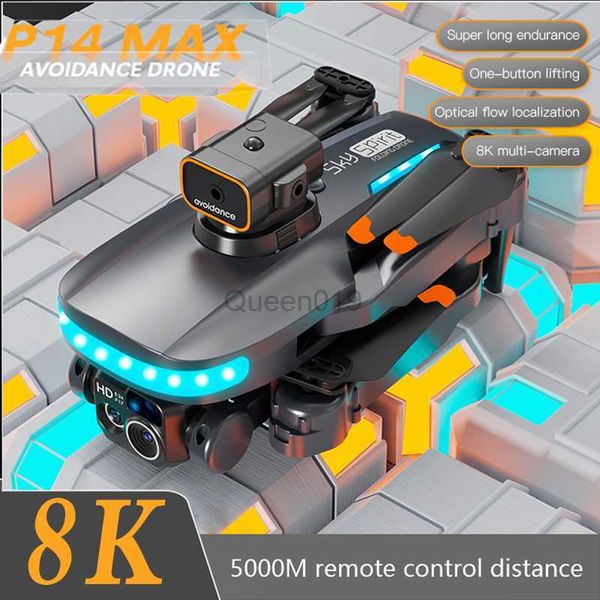 P14 Max Drone 8K GPS Brushless Évitement d'obstacles Retour automatique Photographie aérienne HD Quatre caméras Télécommande UAV HKD230807