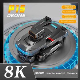 P15 Drone 8K Antenne Voertuig Onbemande Automatische Terugkeer HD Luchtfotografie Dual Camera Afstandsbediening Vliegtuigen Speelgoed Gift HKD230807