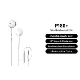 P180 más auriculares con cable - En Mic Aux en línea Cable en línea Diseño ligero