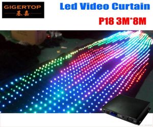 P181920 Om 3m8m brandwerende LED Video Gordijn 30 soorten programma LED grafisch gordijn Stage Lighting ComputerDMX Control92737515190823 te kiezen