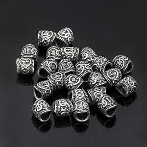 24 stuks zilver goud Viking runen kralen bedels voor armbanden voor hanger ketting baard of haar, zilver