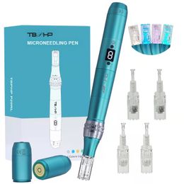 Pen p20rl sans fil microneedle avec 3 batteries et 4 cartouches LED-Light Thérapie Skin Careeedling Home Utilisez la machine de beauté