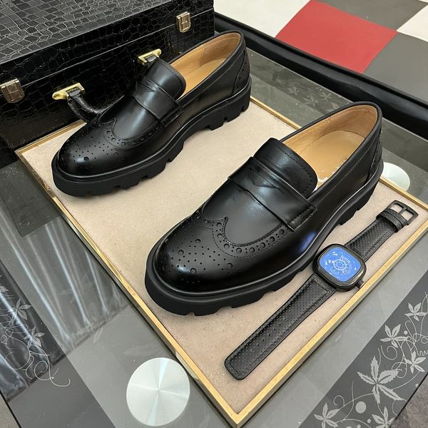 p260 département de chaussures en cuir d'affaires classique de haute qualité nouvelle tige de chaussure importée d'Italie tissu en peau de vache, intérieur en peau de vache pour la semelle d'origine, taille: 38 ~ 44