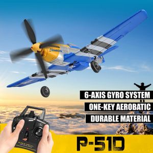 P51 Mustang 400MM RC avion 2.4G 4CH 6 axes RTF une clé voltige avion RC avec stabilisation Xpilot avion Warbird 240227