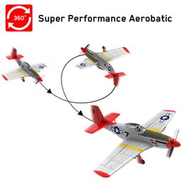 P51D RC PLANE 750 mm Ainerage 4-Ch RC Aircraft RTF Mustang Airplane W Cadeaux de jouets RC Aerobatic RC (761-5 RTF)